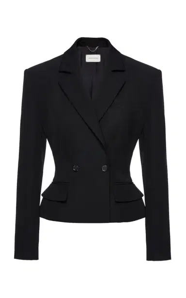 Magda Butrym Cropped Double-Breasted Silk Blazer | Thumbnail 1