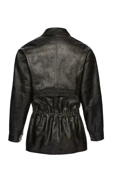 Magda Butrym Cinched-Waist Leather Jacket | Thumbnail 3