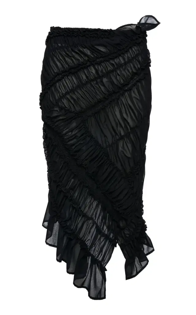 Magda Butrym Gathered Cotton Midi Skirt