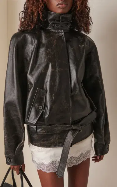 Magda Butrym Belted Leather Jacket | Thumbnail 2 Magda Butrym Belted Leather Jacket | Thumbnail 2