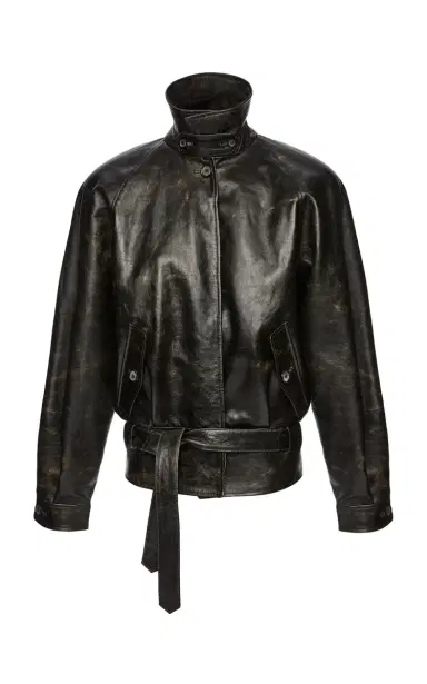 Magda Butrym Belted Leather Jacket | Thumbnail 1 Magda Butrym Belted Leather Jacket | Thumbnail 1