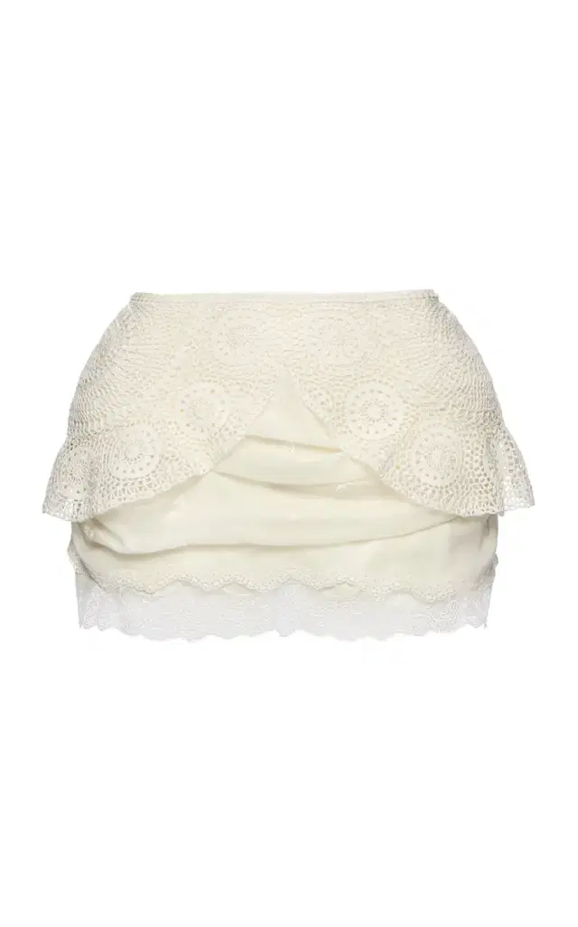 Lace-Trimmed Mini Skirt