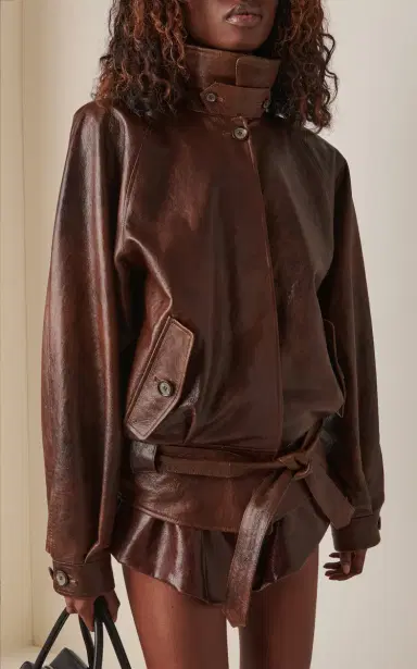 Magda Butrym Belted Leather Jacket | Thumbnail 2 Magda Butrym Belted Leather Jacket | Thumbnail 2