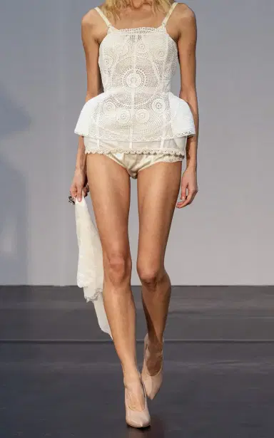 Magda Butrym Cotton Crochet Corset Top | Thumbnail 2