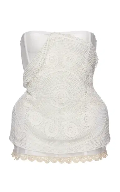 Magda Butrym Cotton Crochet Corset Top | Thumbnail 1