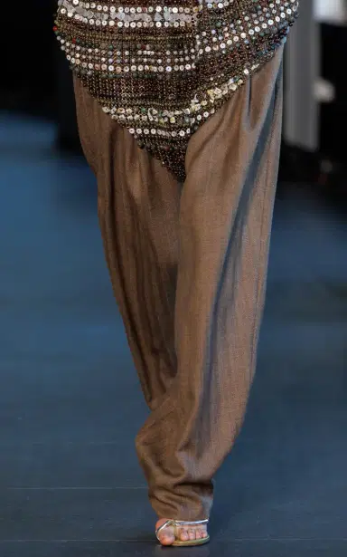 Christopher Esber Plinth Wool Herringbone Wide-Leg Pants - Brown | Thumbnail 2