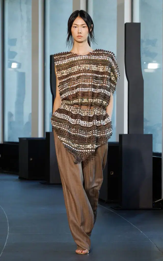 Plinth Wool Herringbone Wide-Leg Pants - Brown