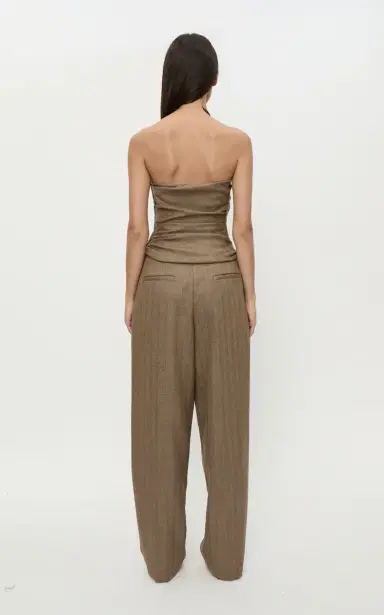 Christopher Esber Wood-Detailed Draped Wool Herringbone Top | Thumbnail 7