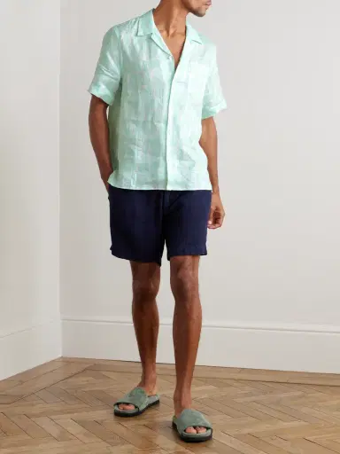 Vilebrequin Charli Camp-Collar Floral-Print Linen Shirt - Men | Thumbnail 2