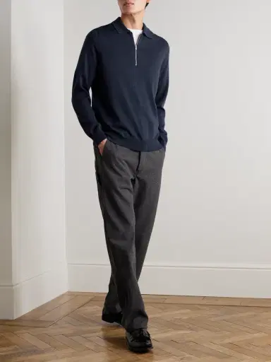 NN07 Sergio 6605 Merino Wool Half-Zip Polo Shirt - Men | Thumbnail 2 NN07 Sergio 6605 Merino Wool Half-Zip Polo Shirt - Men | Thumbnail 2