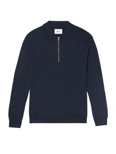 NN07 Sergio 6605 Merino Wool Half-Zip Polo Shirt - Men | Thumbnail 1 NN07 Sergio 6605 Merino Wool Half-Zip Polo Shirt - Men | Thumbnail 1