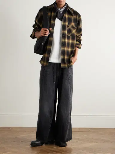 KAPITAL Kountry Camp-Collar Checked Cotton-Blend Flannel Shirt - Men | Thumbnail 2
