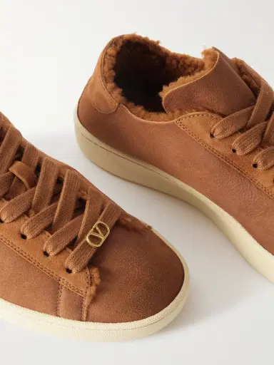 Valentino Garavani Shearling-Lined Suede Sneakers - Men | Thumbnail 5