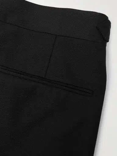 Brunello Cucinelli Tapered Pleated Satin-Trimmed Silk, Wool and Mohair-Blend Trousers - Men | Thumbnail 5 Brunello Cucinelli Tapered Pleated Satin-Trimmed Silk, Wool and Mohair-Blend Trousers - Men | Thumbnail 5