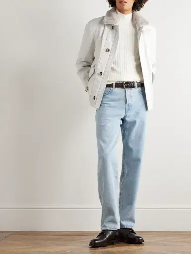 Brunello Cucinelli Shearling-Trimmed Shell Jacket - Men | Thumbnail 2 Brunello Cucinelli Shearling-Trimmed Shell Jacket - Men | Thumbnail 2