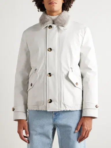 Brunello Cucinelli Shearling-Trimmed Shell Jacket - Men | Thumbnail 3 Brunello Cucinelli Shearling-Trimmed Shell Jacket - Men | Thumbnail 3