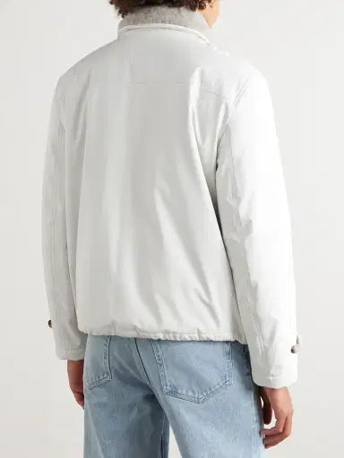 Brunello Cucinelli Shearling-Trimmed Shell Jacket - Men | Thumbnail 4 Brunello Cucinelli Shearling-Trimmed Shell Jacket - Men | Thumbnail 4