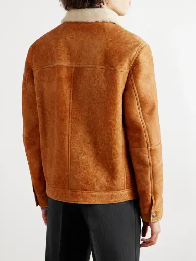 Brunello Cucinelli Shearling-Trimmed Suede Trucker Jacket - Men | Thumbnail 4 Brunello Cucinelli Shearling-Trimmed Suede Trucker Jacket - Men | Thumbnail 4