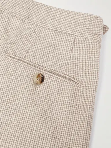 Brunello Cucinelli Straight-Leg Pleated Puppytooth Cashmere and Silk-Blend Suit Trousers - Men | Thumbnail 5 Brunello Cucinelli Straight-Leg Pleated Puppytooth Cashmere and Silk-Blend Suit Trousers - Men | Thumbnail 5