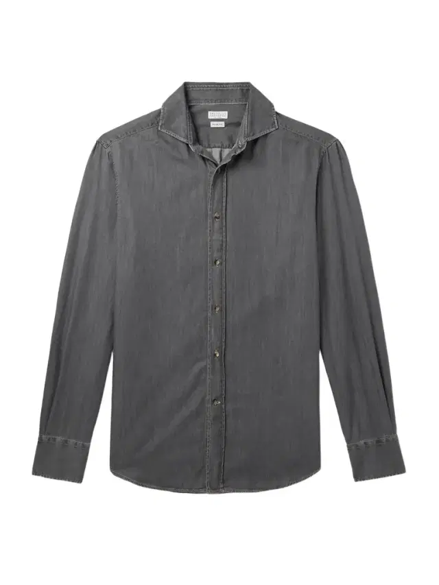 Brunello Cucinelli Slim-Fit Spread-Collar Cotton-Chambray Shirt - Men