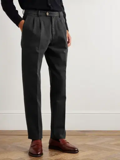 Brunello Cucinelli Straight-Leg Pleated Cotton-Corduroy Trousers - Men | Thumbnail 3 Brunello Cucinelli Straight-Leg Pleated Cotton-Corduroy Trousers - Men | Thumbnail 3