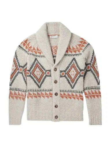 Brunello Cucinelli Shawl-Collar Jacquard-Knit Alpaca-Blend Cardigan - Men | Thumbnail 1 Brunello Cucinelli Shawl-Collar Jacquard-Knit Alpaca-Blend Cardigan - Men | Thumbnail 1