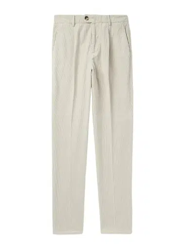 Brunello Cucinelli Straight-Leg Pleated Cotton-Corduroy Trousers - Men | Thumbnail 1