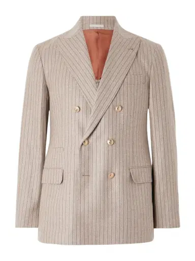 Brunello Cucinelli Striped Cashmere and Silk-Blend Suit Jacket - Men | Thumbnail 1 Brunello Cucinelli Striped Cashmere and Silk-Blend Suit Jacket - Men | Thumbnail 1