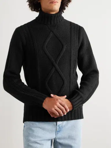 Brunello Cucinelli Intarsia Cashmere Rollneck Sweater - Men | Thumbnail 3