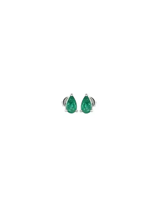 0.70ct Emerald 18K Gold Pear Stud Earrings