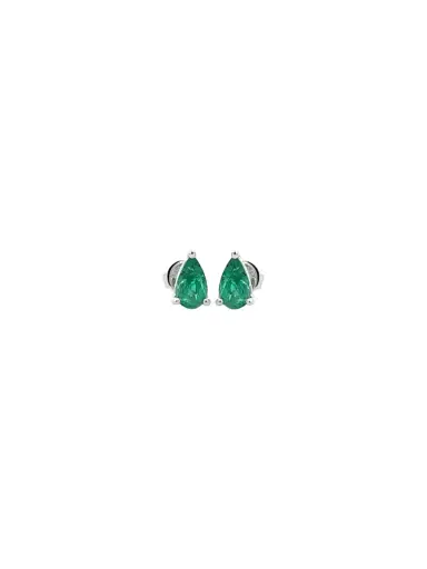 Wish Fine Jewelry 0.95ct Emerald 18K Gold Pear Stud Earrings | Thumbnail 1 Wish Fine Jewelry 0.95ct Emerald 18K Gold Pear Stud Earrings | Thumbnail 1