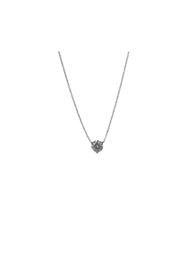 1.00ct Diamond 18K Gold Solitaire Necklace