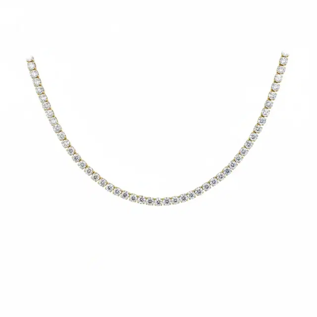 Wish Fine Jewelry 20.02ct Diamond 18K Gold Tennis Necklace