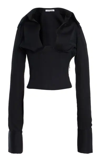 LaQuan Smith Long Sleeve Collared Corset Top | Thumbnail 2 LaQuan Smith Long Sleeve Collared Corset Top | Thumbnail 2