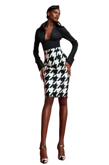 LaQuan Smith Long Sleeve Collared Corset Top | Thumbnail 1 LaQuan Smith Long Sleeve Collared Corset Top | Thumbnail 1