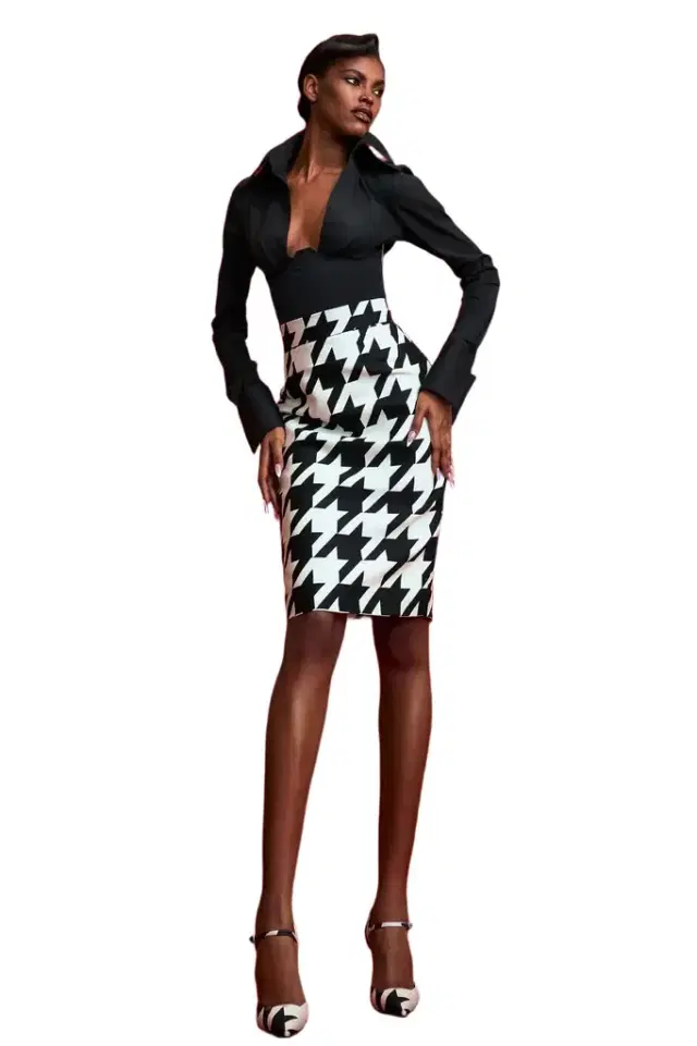 Long Sleeve Collared Corset Top