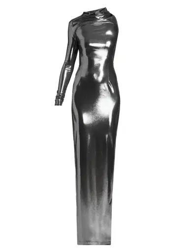 LaQuan Smith Sleeveless Gown with Asymmetrical Cutout Detail | Thumbnail 2
