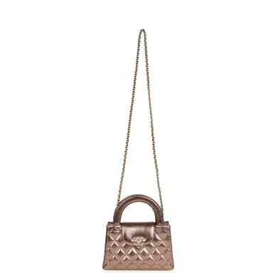 Chanel Chanel Small Kelly Shopper Metallic Bronze Calfskin Brushed Gold Hardware | Thumbnail 7