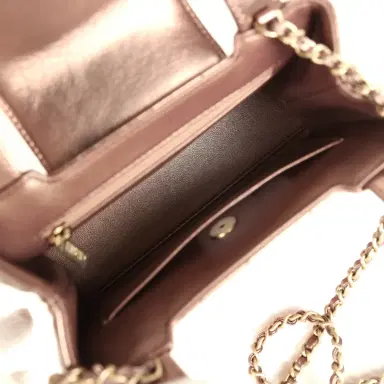 Chanel Chanel Small Kelly Shopper Metallic Bronze Calfskin Brushed Gold Hardware | Thumbnail 8