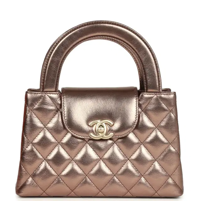 Chanel Chanel Small Kelly Shopper Metallic Bronze Calfskin Brushed Gold Hardware