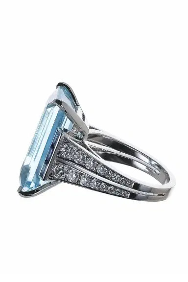 CICADA Aquamarine Blue Sapphire Diamond Ring | Thumbnail 5