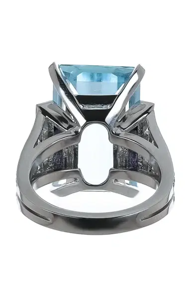 CICADA Aquamarine Blue Sapphire Diamond Ring | Thumbnail 6