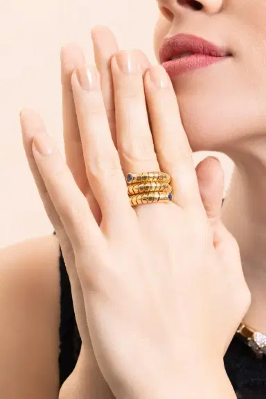 Marina B Blue Sapphire Trisola Spiral Ring | Thumbnail 3 Marina B Blue Sapphire Trisola Spiral Ring | Thumbnail 3