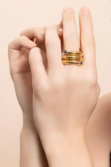 Marina B Blue Sapphire Trisola Spiral Ring | Thumbnail 4 Marina B Blue Sapphire Trisola Spiral Ring | Thumbnail 4