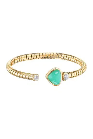Marina B Chrysoprase Diamond Trisolina Bangle Bracelet | Thumbnail 5 Marina B Chrysoprase Diamond Trisolina Bangle Bracelet | Thumbnail 5