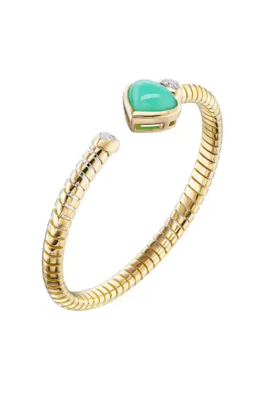 Marina B Chrysoprase Diamond Trisolina Bangle Bracelet | Thumbnail 1 Marina B Chrysoprase Diamond Trisolina Bangle Bracelet | Thumbnail 1