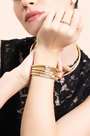 Marina B Diamond Ondone Triple Bangle Bracelet | Thumbnail 4