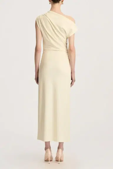 Oscar de la Renta Off Shoulder Foxglove Drape Dress | Thumbnail 5