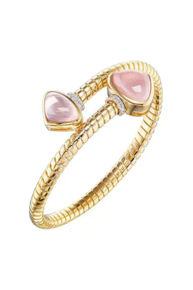 Marina B Rose Quartz Trisolina Bypass Bracelet | Thumbnail 1 Marina B Rose Quartz Trisolina Bypass Bracelet | Thumbnail 1