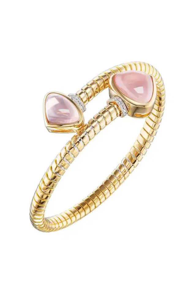 Rose Quartz Trisolina Bypass Bracelet